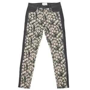 Current/Elliott Black Star Printed High Rise The Ankle Skinny Jeans Size 27